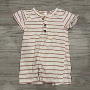 Striped Baby Romper with Buttons